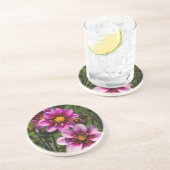 Dessous De Verre En Grès Dahlia Trio (Côté)
