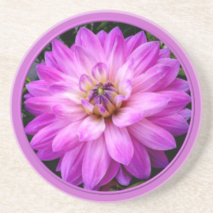 Dessous De Verre En Grès Dahlia violet/pourpre