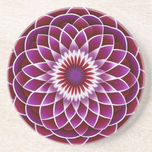 Dessous De Verre En Grès Dahlia violet rouge