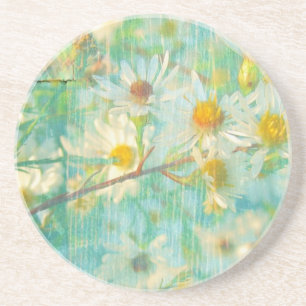 Dessous De Verre En Grès Daisies Grunge