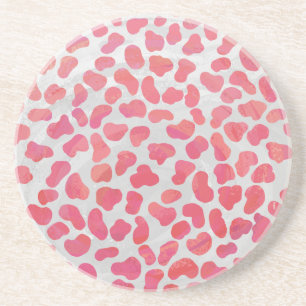 Dessous De Verre En Grès Dalmatian Pink and White Print