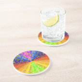 Dessous De Verre En Grès Damas arc-en-ciel d'or (Côté)