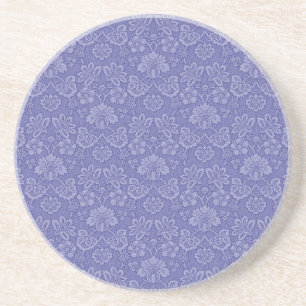 Dessous De Verre En Grès Damas en bleu
