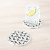 Dessous De Verre En Grès Damas noir traditionnel (Côté)