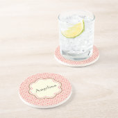 Dessous De Verre En Grès Damas rose (Côté)