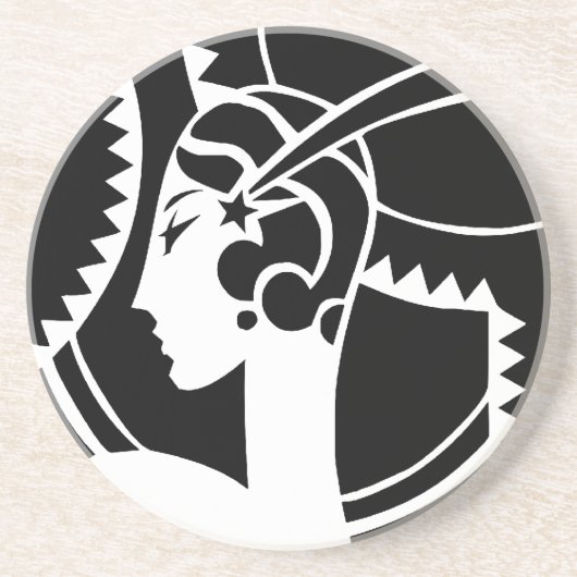 Dessous De Verre En Grès Dame Art déco (Devant)