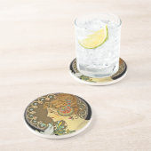 Dessous De Verre En Grès Dame et plumes parisiennes 1899 (Côté)