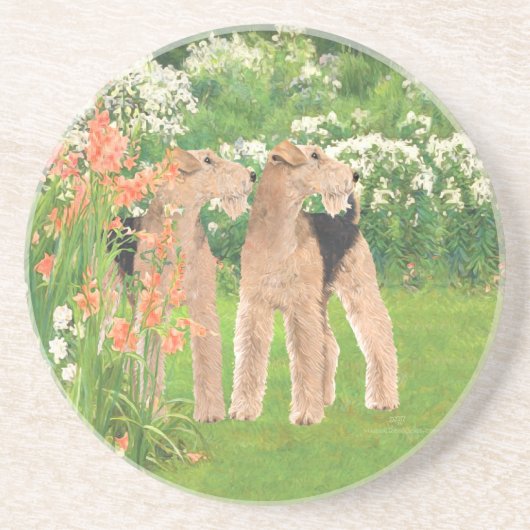 Dessous De Verre En Grès Dans un jardin de fleurs (Devant)