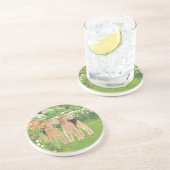 Dessous De Verre En Grès Dans un jardin de fleurs (Côté)