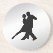 Dessous De Verre En Grès Danseurs Tango Silhouette 2 Argent (Devant)