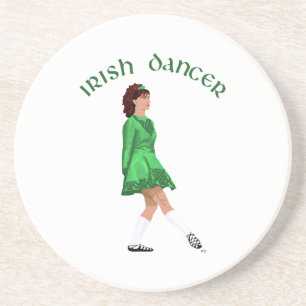 Dessous De Verre En Grès Danseuse Irlandaise Soft Shoe en Vert