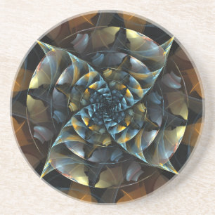 Dessous de verre en grès d'art Abstrait Pinwheel
