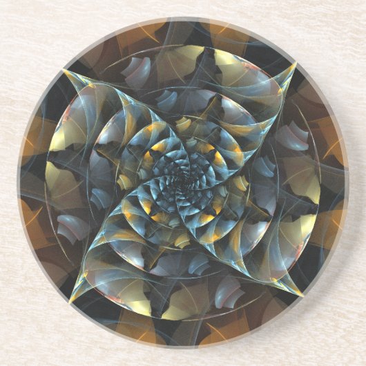 Dessous de verre en grès d'art Abstrait Pinwheel (Devant)