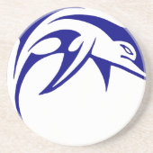 Dessous De Verre En Grès Dauphin bleu (Devant)