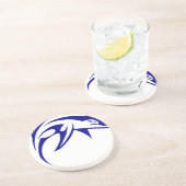 Dessous De Verre En Grès Dauphin bleu (Côté)