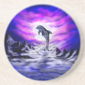 Dessous De Verre En Grès Dauphin clair de lune (Devant)