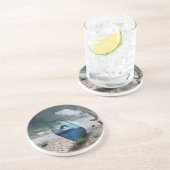 Dessous De Verre En Grès Dauphin Dans Une Bouteille (Côté)