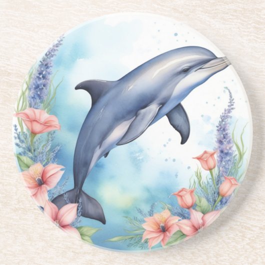 Dessous De Verre En Grès Dauphin de mer (Devant)