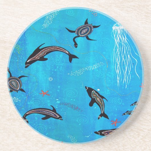 Dessous De Verre En Grès Dauphin Dream (Devant)
