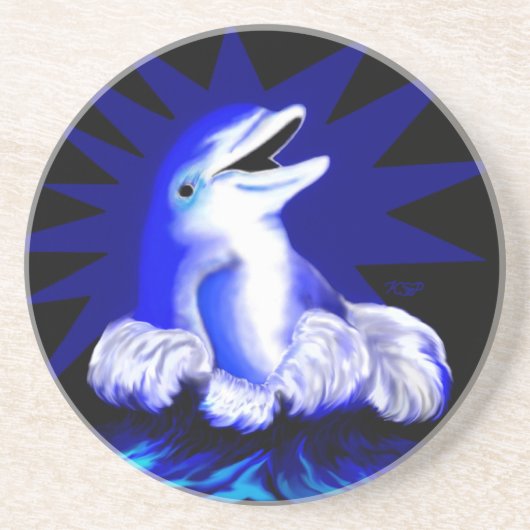 Dessous De Verre En Grès Dauphin souriant (Devant)