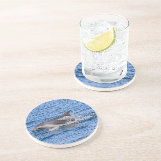 Dessous de verre en grès dauphin visible (Côté)