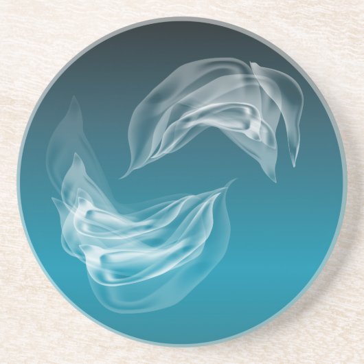 Dessous De Verre En Grès Dauphins Abstraits en jeu (Devant)