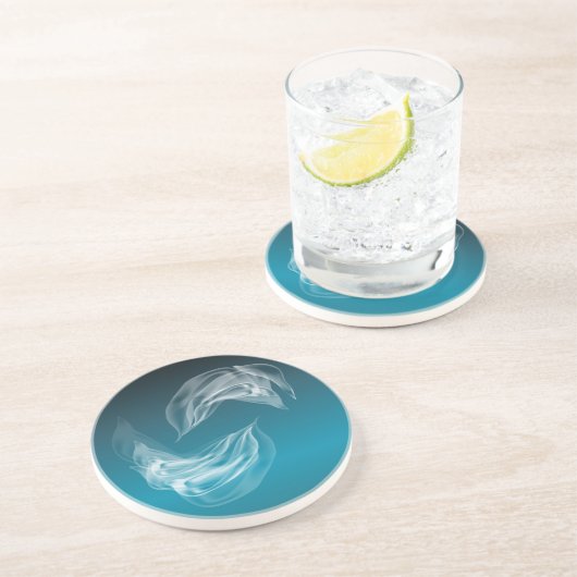 Dessous De Verre En Grès Dauphins Abstraits en jeu (Côté)