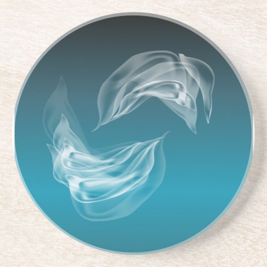 Dessous De Verre En Grès Dauphins Abstraits en jeu (Devant)