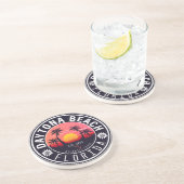 Dessous De Verre En Grès Daytona Beach Floride Palmiers Souvenirs 60s (Côté)