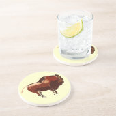 Dessous de verre en grès de bison peint (Côté)