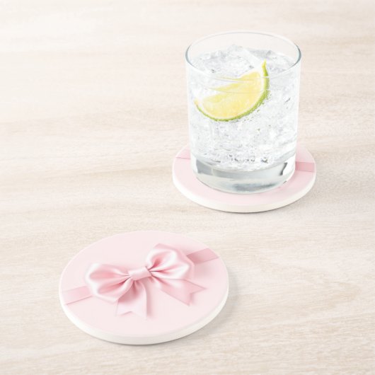 Dessous de verre en grès de Bow rose (Côté)