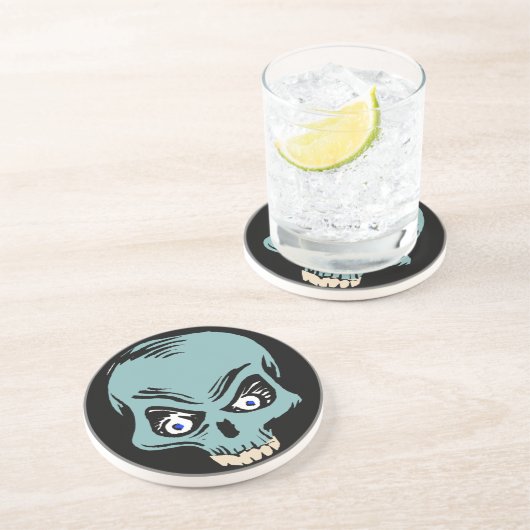 Dessous De Verre En Grès De cadeau effrayant bizarre turquoise de cadeaux (Côté)