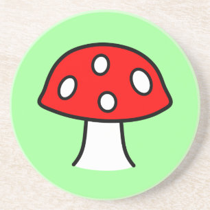 Dessous de verre en grès de champignon rouge