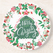 Dessous de verre en grès de couronne de Noël (Devant)