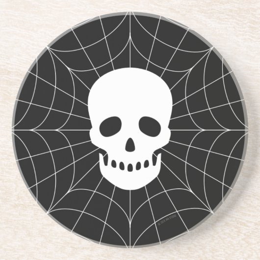Dessous de verre en grès de crâne Spiderweb (Devant)
