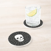 Dessous de verre en grès de crâne Spiderweb (Côté)