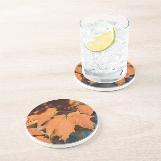 Dessous de verre en grès de feuilles d'automne (Côté)