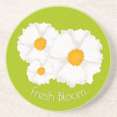 Dessous de verre en grès de Fleur Blanche Vert Lim (Devant)