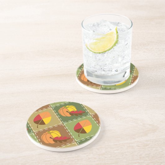 Dessous de verre en grès de grès de la courge d'au (Côté)