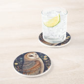 Dessous de verre en grès de la Chouette de minuit (Côté)