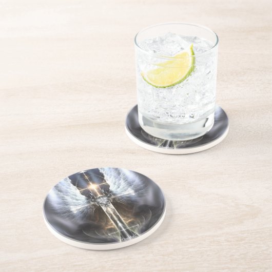 Dessous de verre en grès de la Croix de l'aile par (Côté)