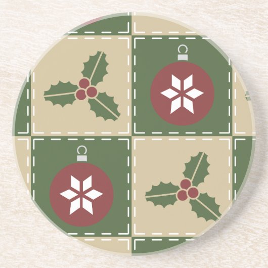 Dessous de verre en grès de la surface de Noël (Devant)