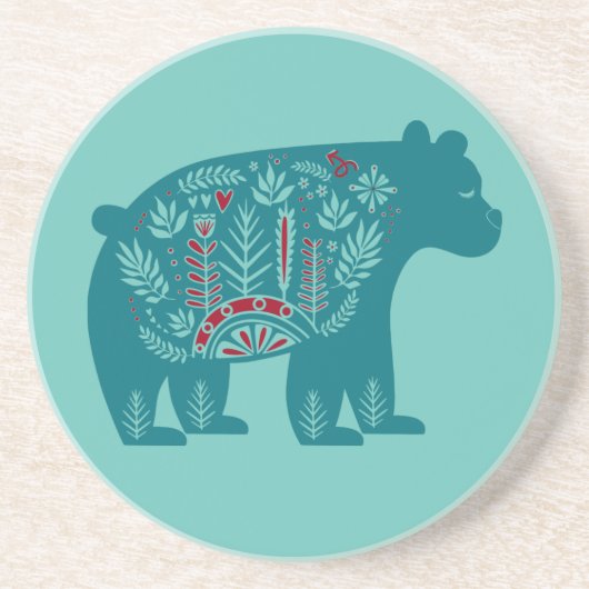 Dessous de verre en grès de l'ours bleu (Devant)