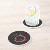 Dessous de verre en grès de l'ours de tournesol (Côté)