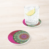 Dessous de verre en grès de Magenta & Green Mandal (Côté)