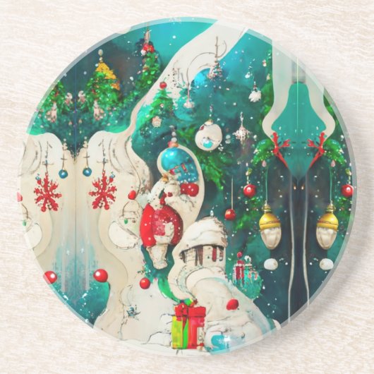 Dessous de verre en grès de Noël (Devant)