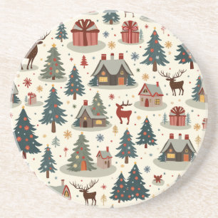 dessous de verre en grès de Noël mignon