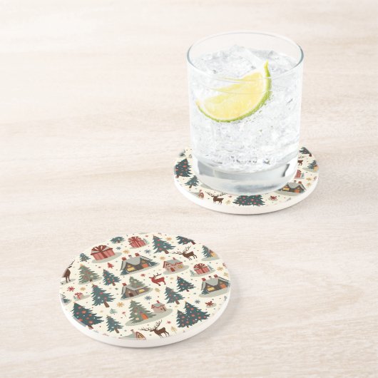 dessous de verre en grès de Noël mignon (Côté)