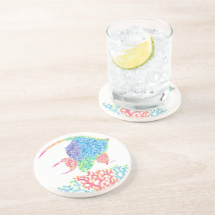 Dessous de verre en grès de poisson-ange coloré