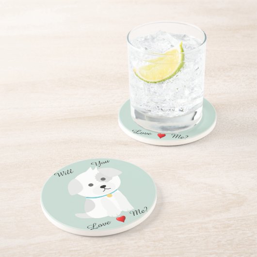 Dessous de verre en grès de Puppy Love (Côté)